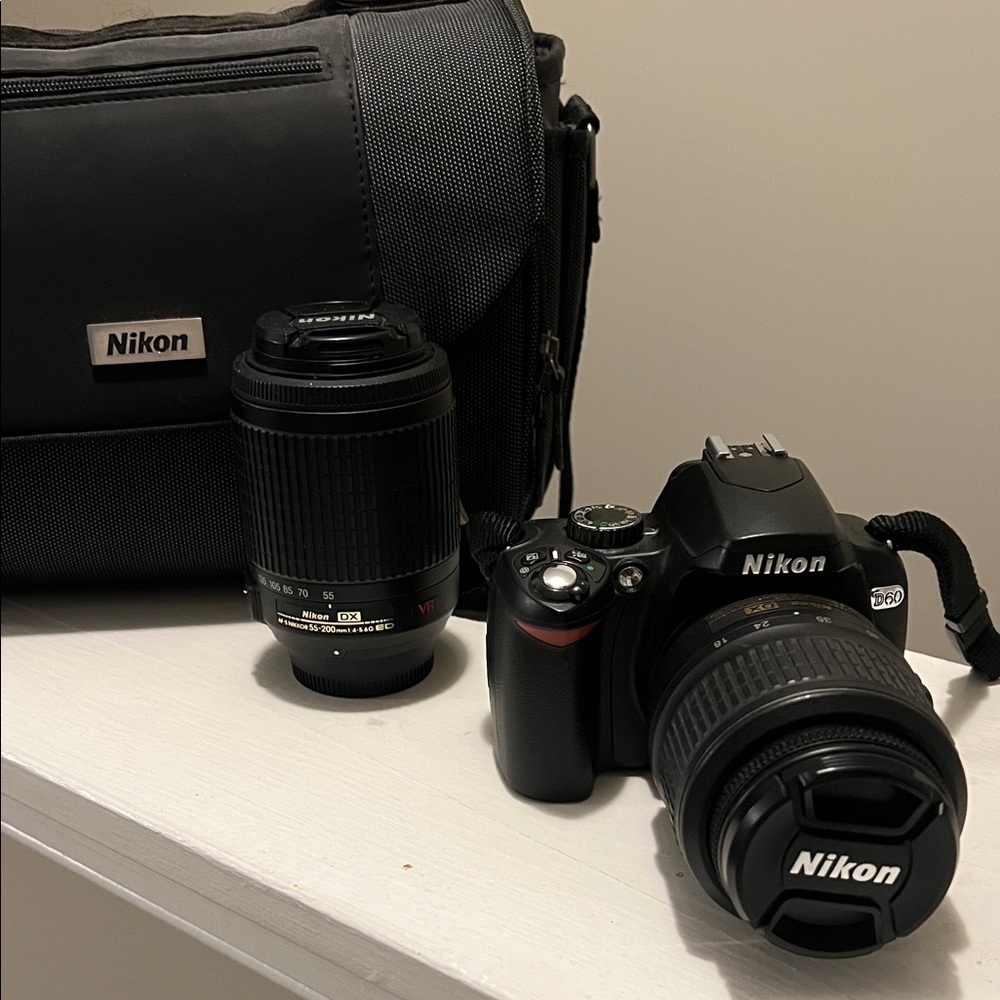 Nikon Black DSLR Camera with Dual Lens Set